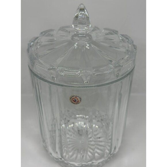 VTG St George Odyssey Series Biscuit Barrel Mini Lead Crystal Candy/Cookie Jar - Picture 2 of 8